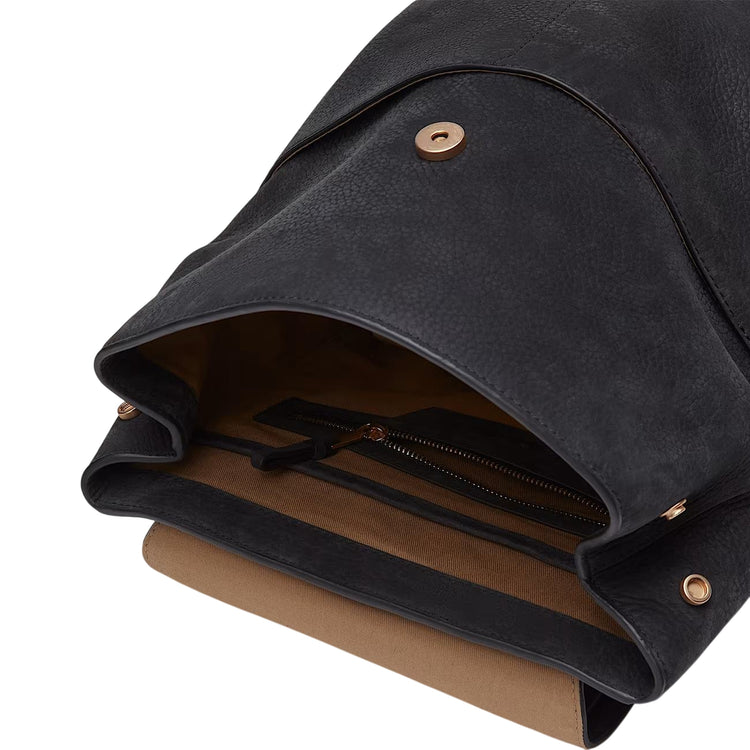 Zaino Donna 11 litri in morbida pelle nera interno