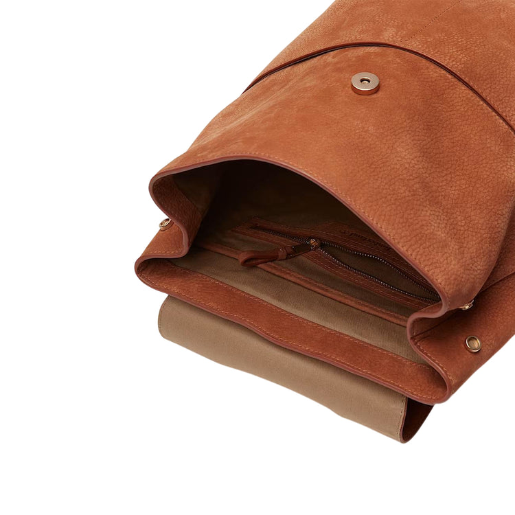 Zaino Donna 11 litri in morbida pelle marrone interno