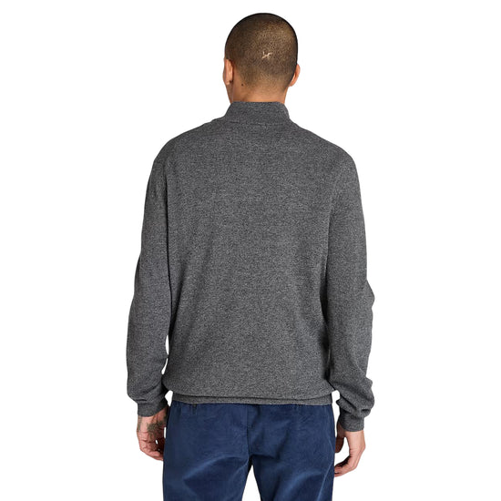 Maglione Uomo con zip a 1/4 Cohas Broo Grigio modello retro