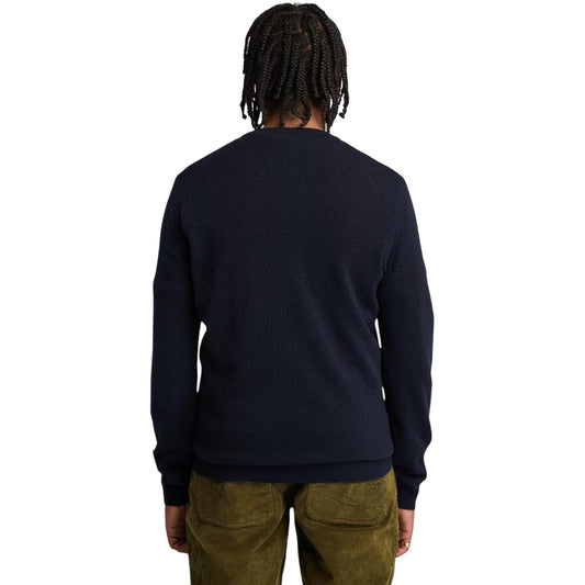 Maglione girocollo Uomo in lana Cohas Brook Blu modello retro