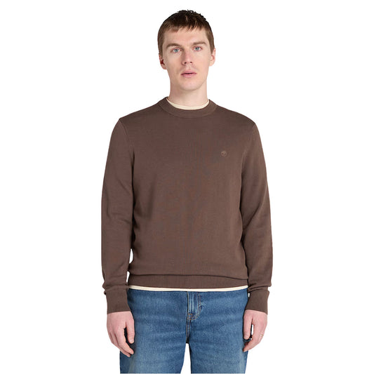 Maglione Uomo in cotone Williams River Marrone modello frontale