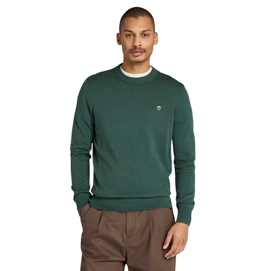 Maglione Uomo in cotone Williams River Verde scuro modello frontale