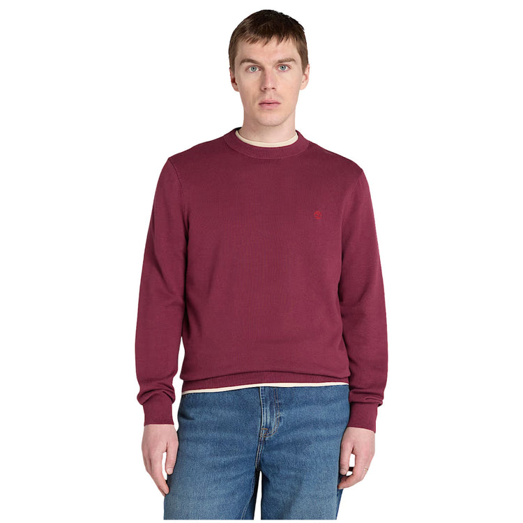 Maglione Uomo in cotone Williams River Bordeaux modello frontale
