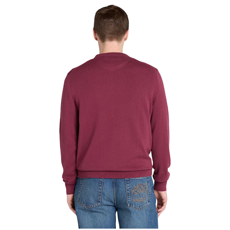 Maglione Uomo in cotone Williams River Bordeaux modello retro