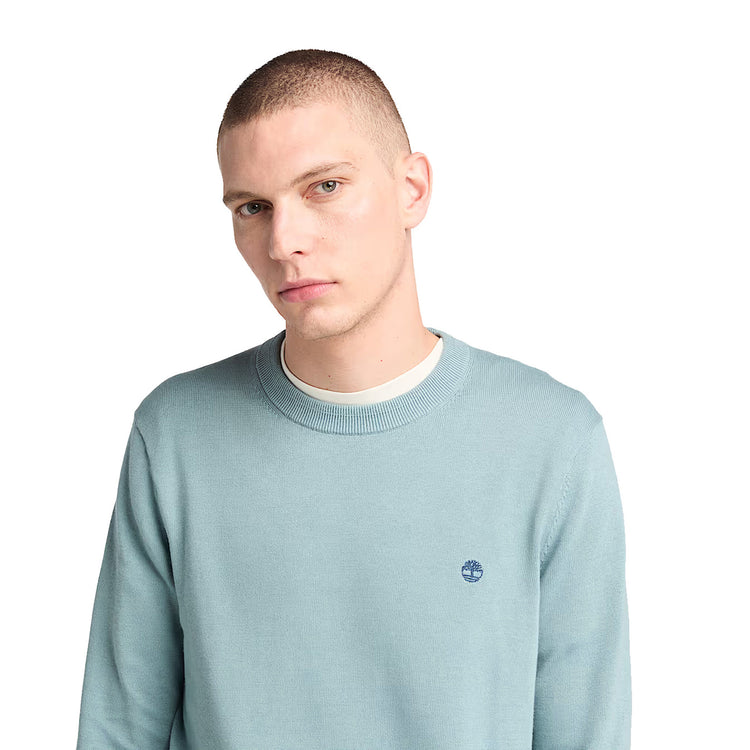 Maglione Uomo Williams River Celeste modello frontale ravvicinato