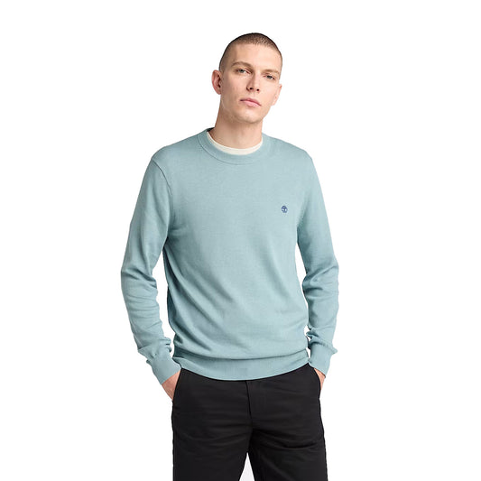 Maglione Uomo Williams River Celeste modello frontale