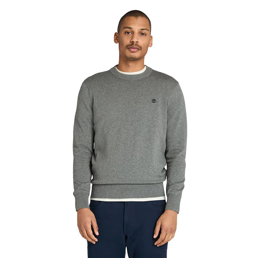 Maglione Uomo in cotone Williams River Grigio modello frontale