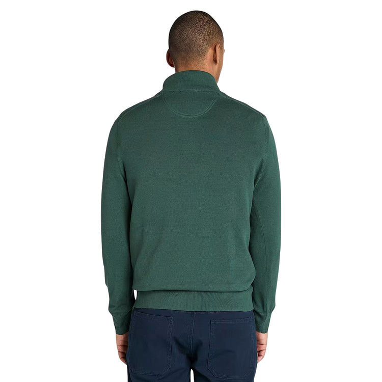 Maglione Uomo con zip 1/4 Williams River Verde modello retro