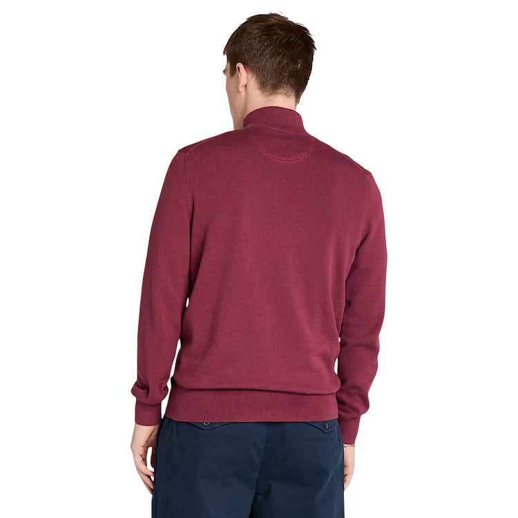 Maglione Uomo con zip 1/4 Williams River Bordeaux modello retro