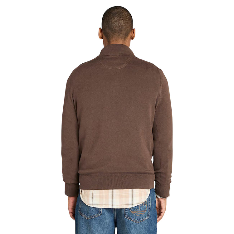 Maglione Uomo con zip 1/4 Williams River Marrone
