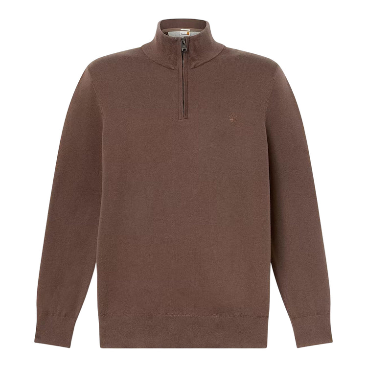 Maglione Uomo con zip 1/4 Williams River Marrone