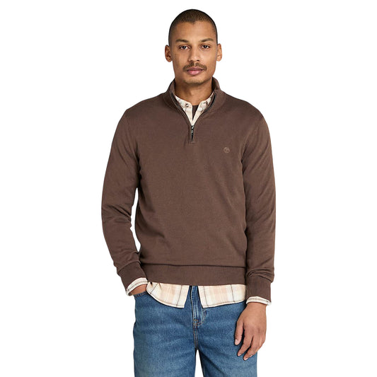 Maglione Uomo con zip 1/4 Williams River Marrone
