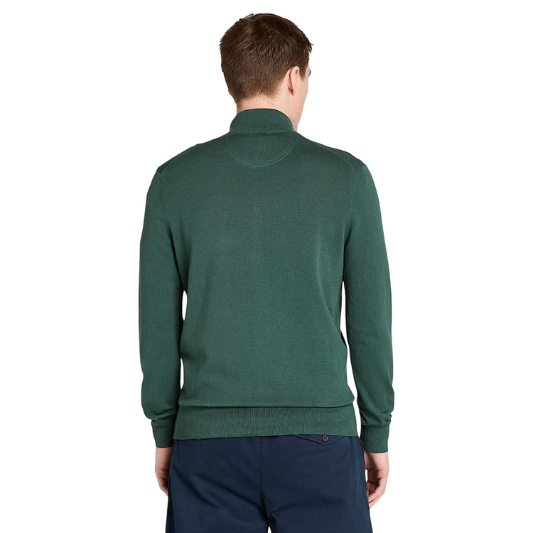 Maglione Uomo a zip intera Williams River Verde modello retro