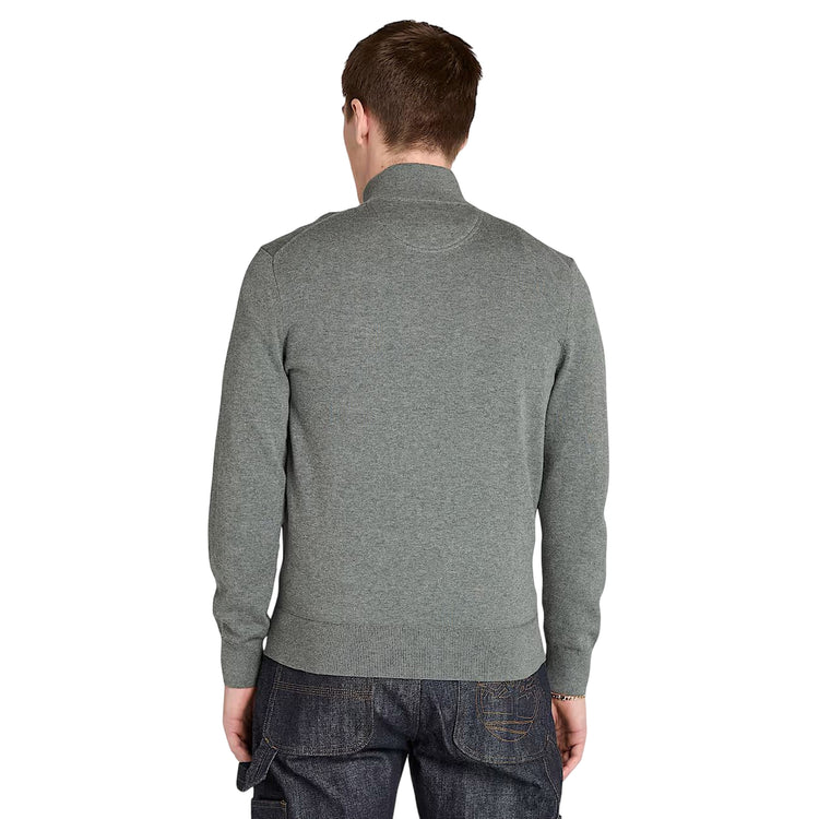 Maglione Uomo a zip intera Williams River Grigio modello retro