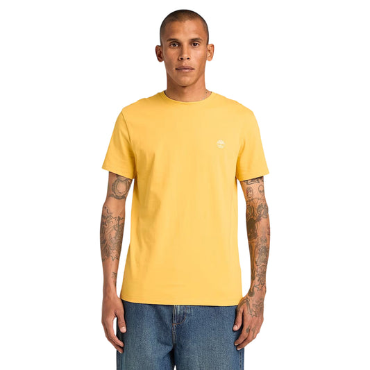 T-shirt da uomo in cotone giallo