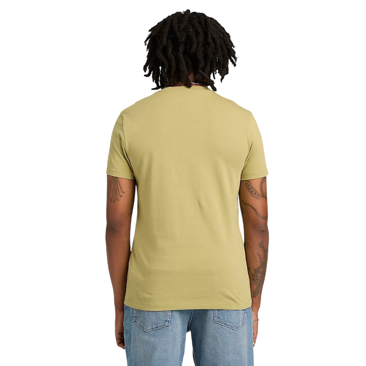 T-shirt giallo senape a girocollo slim fit