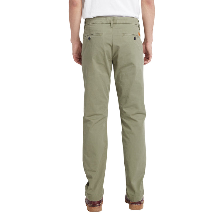 Pantalone Chino Uomo Slim fit Verde modello retro