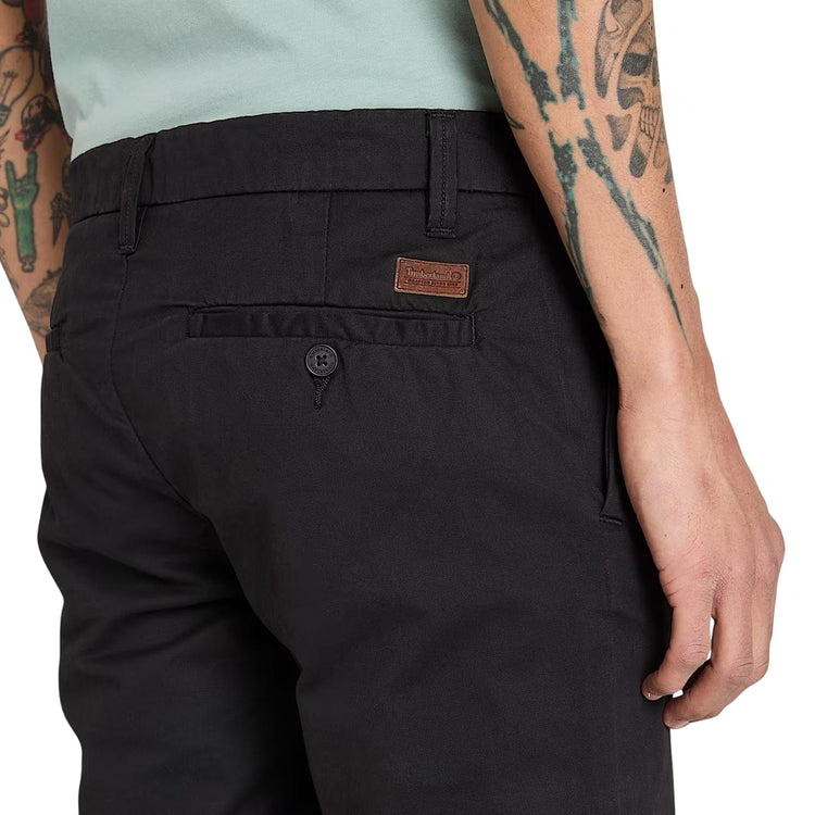 Pantalone Uomo in Twill Claremont Nero dettaglio retro