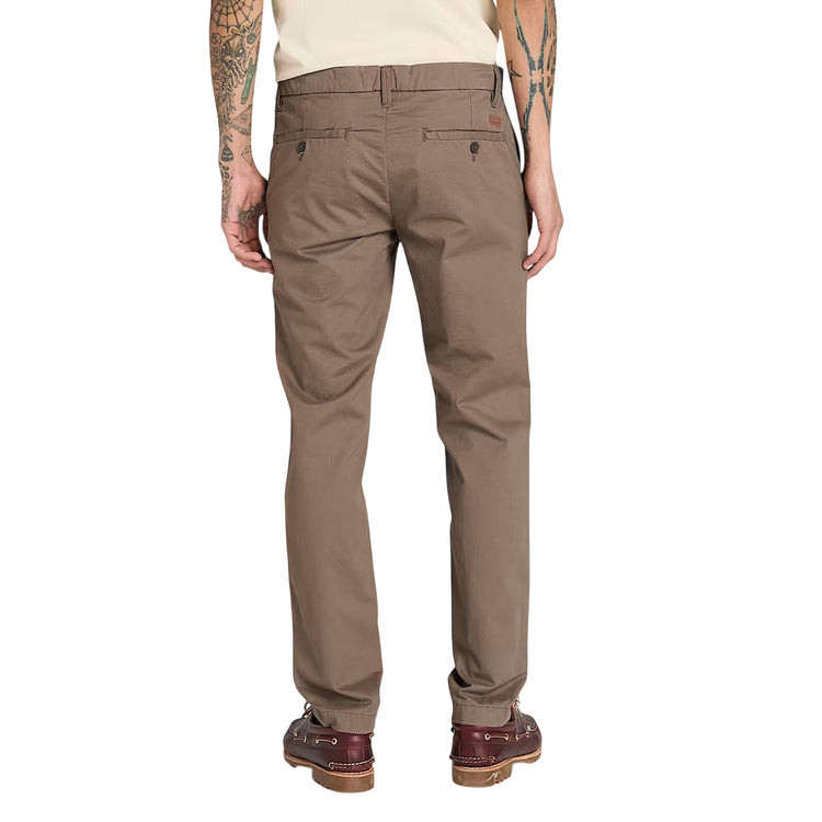 Pantalone Uomo in Twill Claremont Marrone modello retro