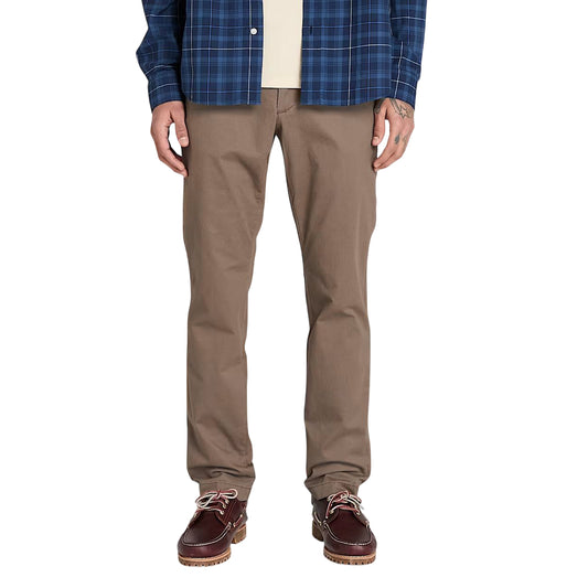 Pantalone Uomo in Twill Claremont Marrone modello frontale