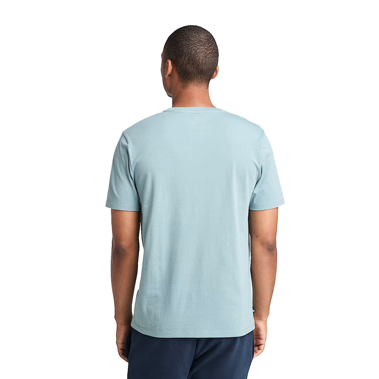 T-shirt Uomo con Logo Albero Kennebec River Celeste modello retro