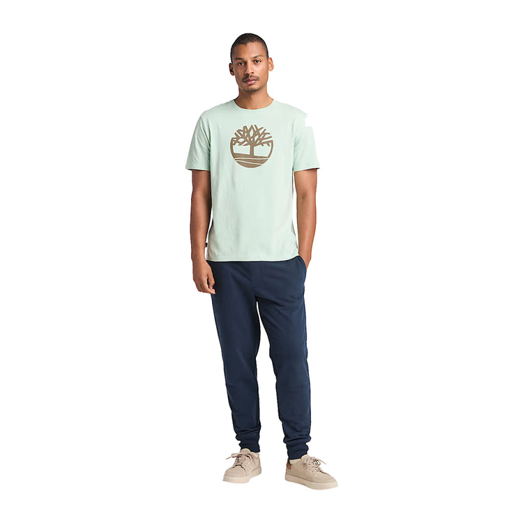 T-shirt Uomo con Logo Albero Kennebec River Verde chiaro modello intero frontale