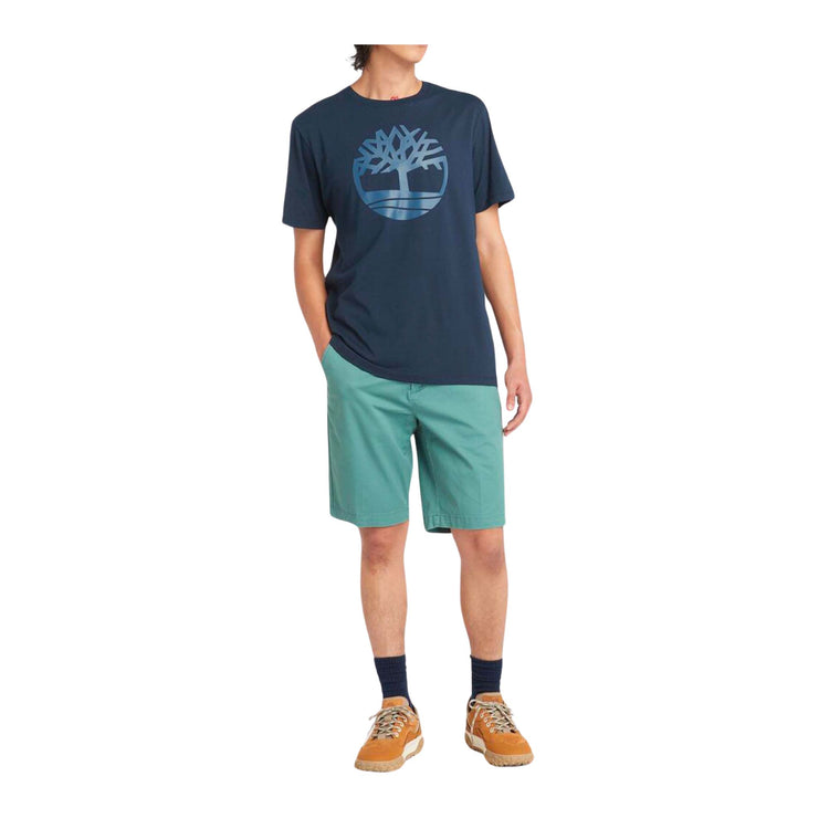 T-shirt Uomo Blu, con stampa logo e girocollo