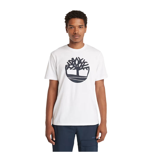 T-shirt Uomo con Logo Albero Kennebec River Bianco modello frontale