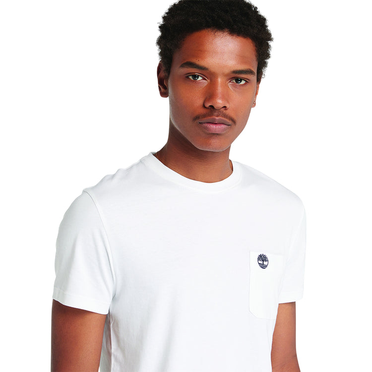 T-shirt Uomo con taschino Dunstan River Bianco