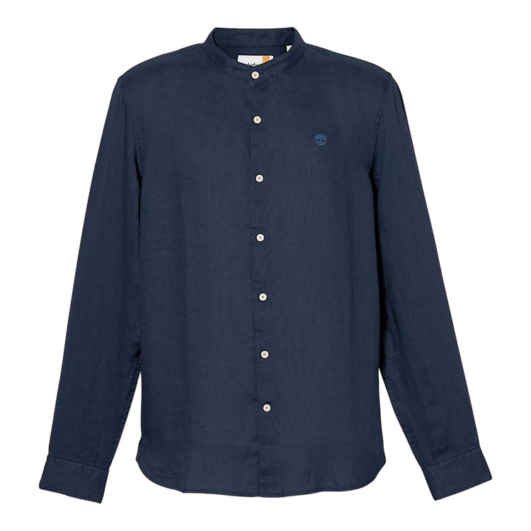 Camicia Uomo Mill Brook in Lino Blu
