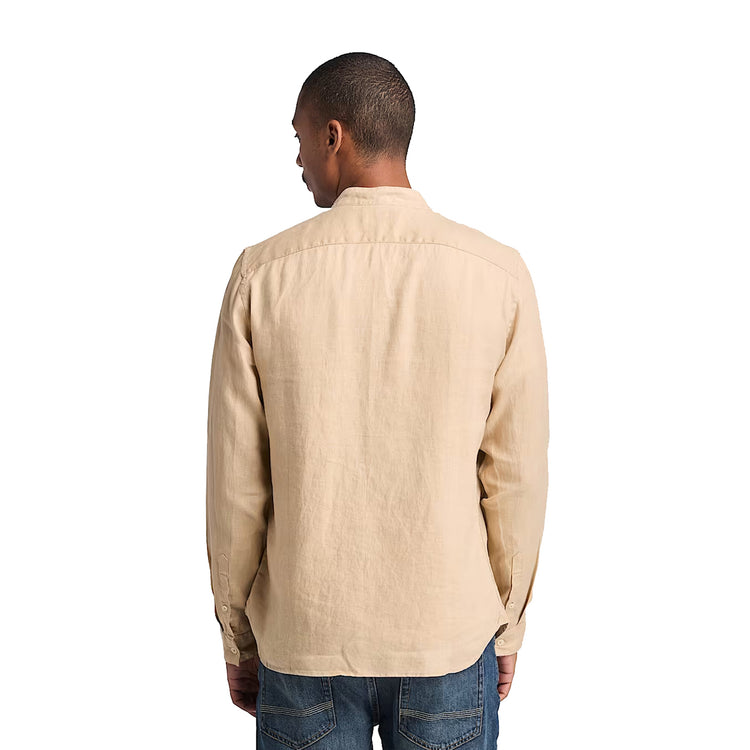 Camicia Uomo Mill Brook in Lino Beige modello retro
