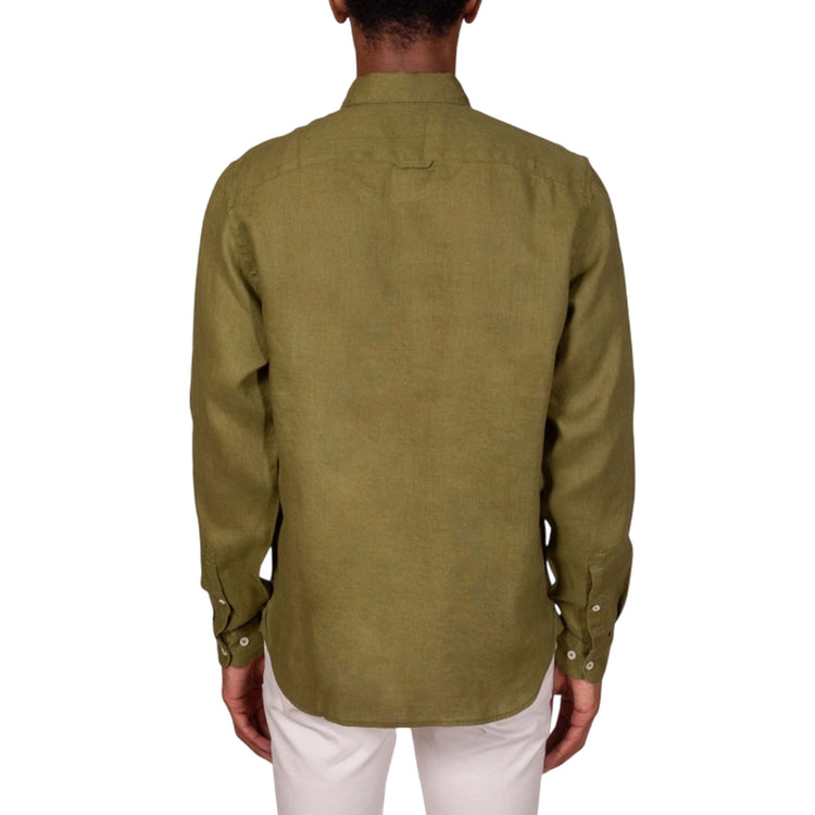 Camicia Uomo in Lino Mill Brook Verde Oliva