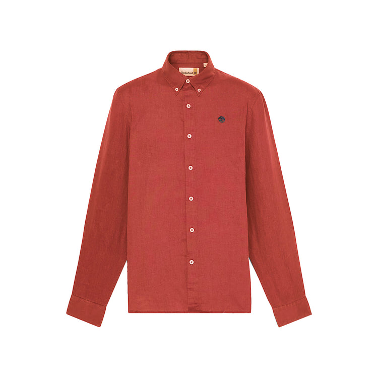 Camicia Uomo in Lino Mill Brook Rosso