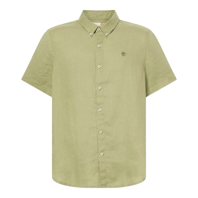 Camicia Uomo Mill Brook a manica corta in lino Verde chiaro