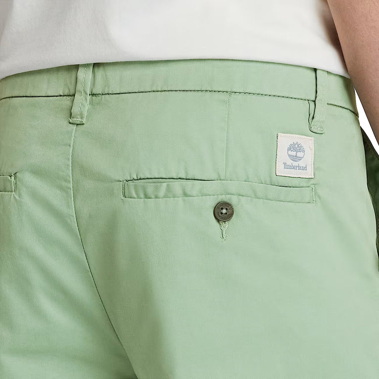Shorts Chino Uomo in Twill Claremont Verde chiaro dettaglio retro