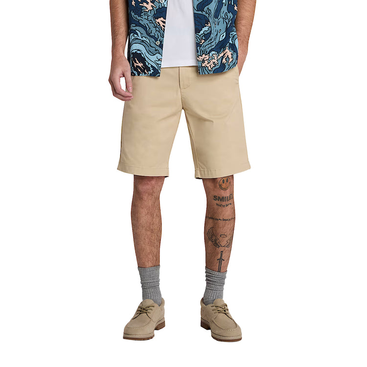Shorts Chino Uomo in Twill Claremont Beige modello frontale