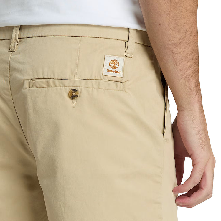Shorts Chino Uomo in Twill Claremont Beige dettaglio retro