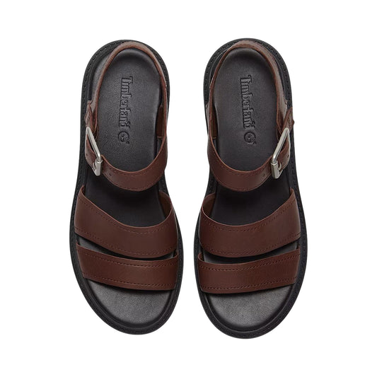 Sandalo Donna Stone Street con plateau Marrone scuro