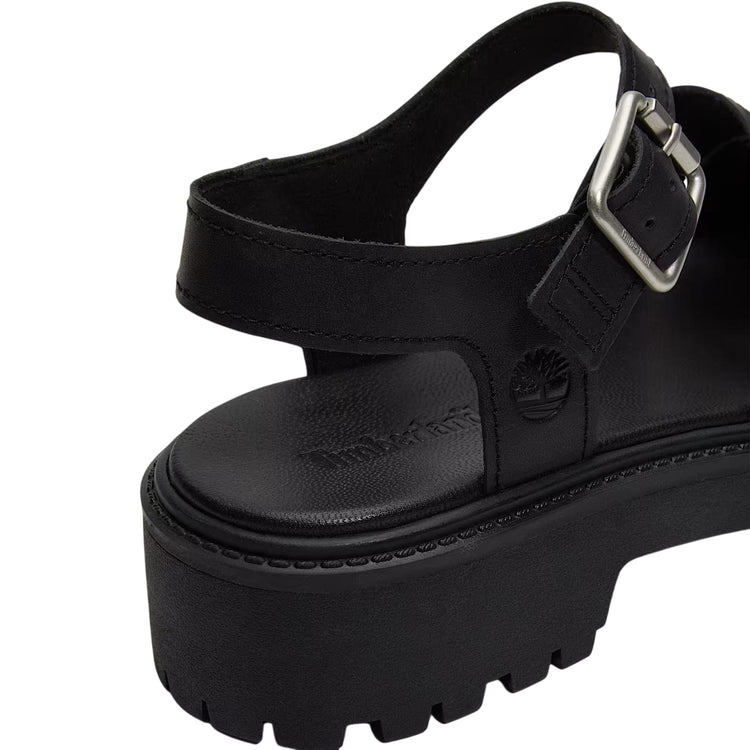 Sandalo Donna Stone Street con plateau Nero dettaglio