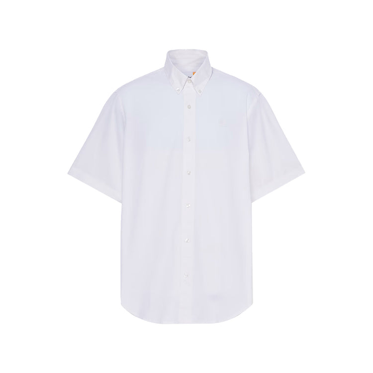 Camicia Uomo Maniche Corte in Popeline Elasticizzato Bianco