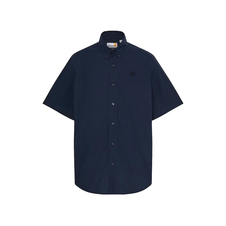 Camicia Uomo Maniche Corte in Popeline Elasticizzato Blu