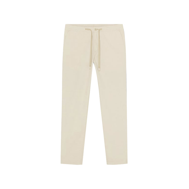 Pantaloni Joggers Uomo in Cotone e Lino Beige