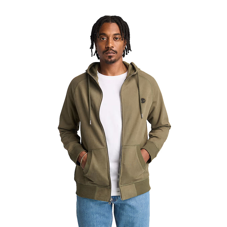 Felpa Loopback Exeter River da Uomo Verde modello frontale