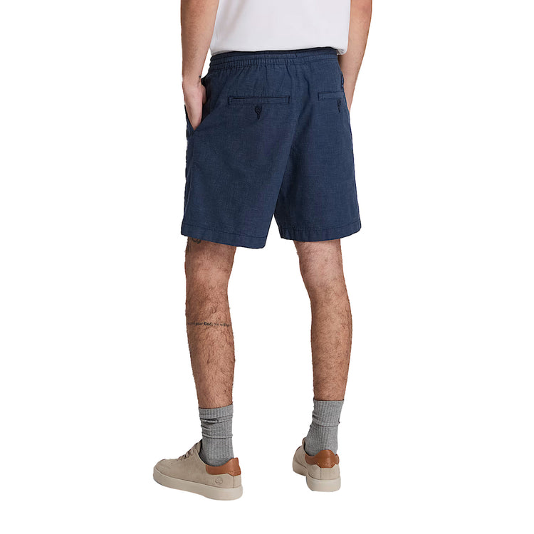 Shorts Uomo in Cotone e Lino Blu scuro modello retro