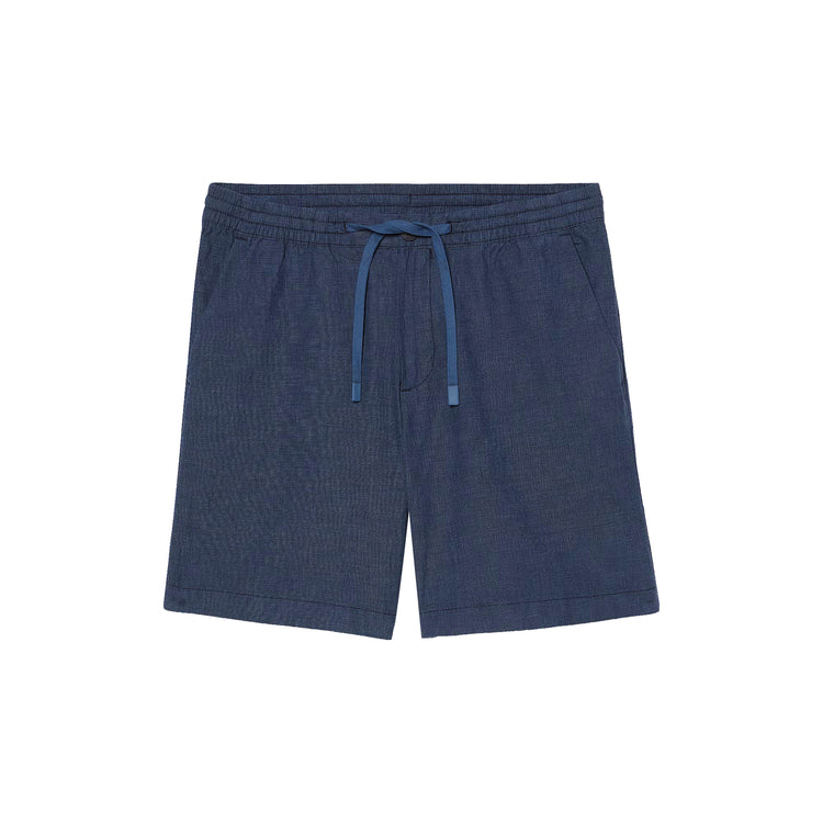 Shorts Uomo in Cotone e Lino Blu scuro