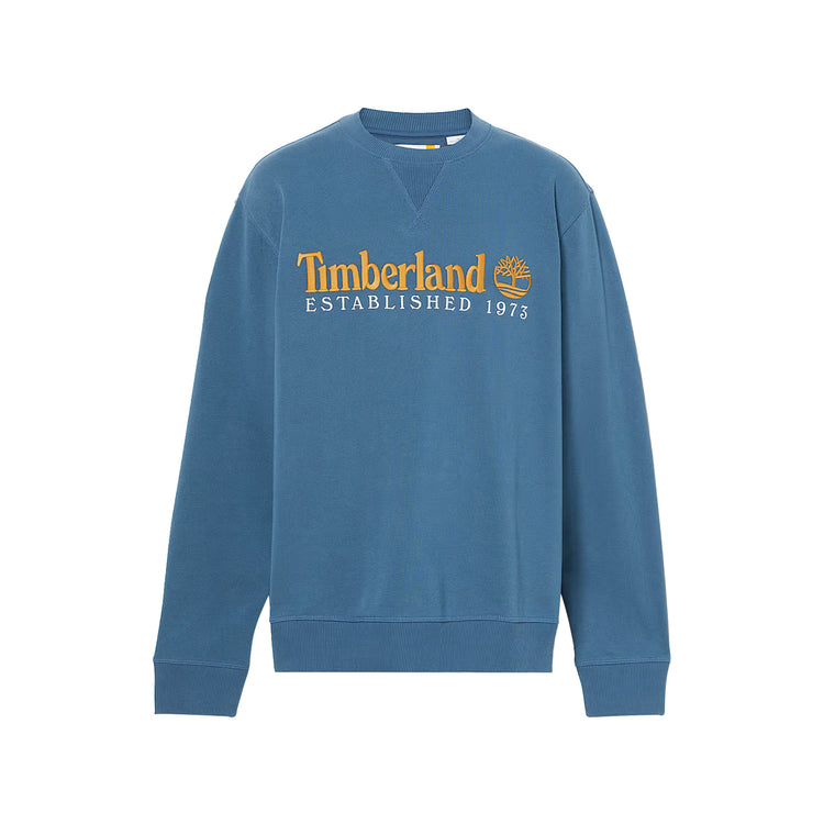 Felpa Girocollo con Logo Established 1973 Denim