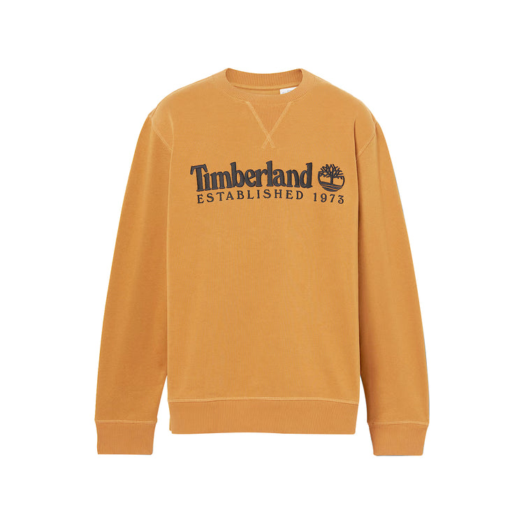 Felpa Girocollo con Logo Established 1973 Giallo