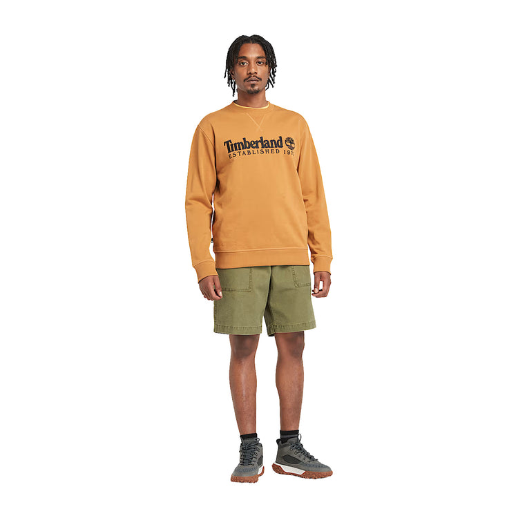 Felpa Girocollo con Logo Established 1973 Giallo