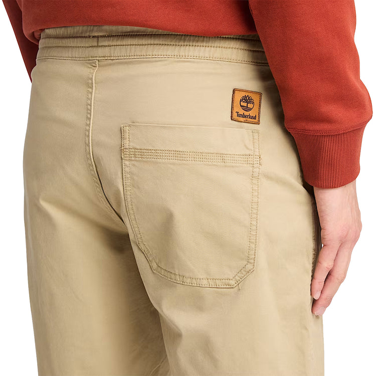 Shorts Uomo in Twill Beige dettaglio ravvicinato retro