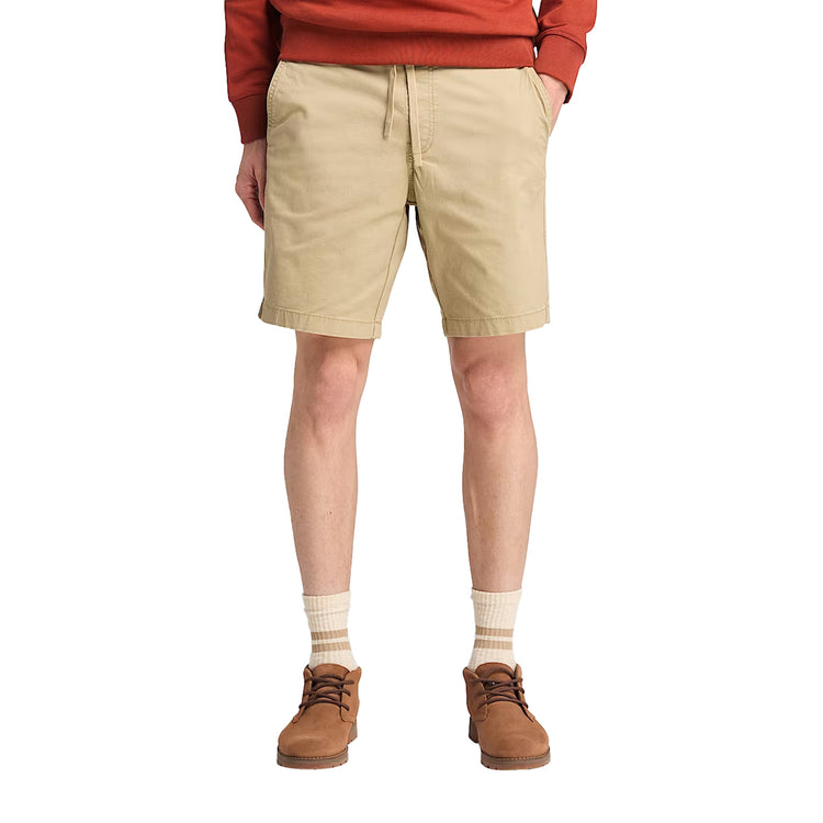 Shorts Uomo in Twill Beige modello frontale